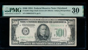 AC 1934 $500 FIVE HUNDRED DOLLAR BILL Cleveland PMG 30 comment - Picture 1 of 2