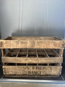 Antik Spind Holz Kasten Tür Flaschen Holz Vintage BAR Lokal Nancy - Bild 1 von 20