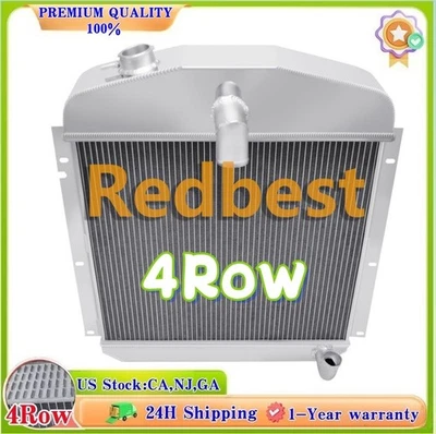 Radiador de aluminio de 4 filas para Plymouth Chrysler P15 Deluxe 1947-1949 4,1 L 5,3 L V8 Foto 1 de 4