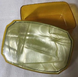 Vintage Antique Celluloid Soap Box w/Lid 3 1/4” X 2 1/4” - Photo 1 sur 3