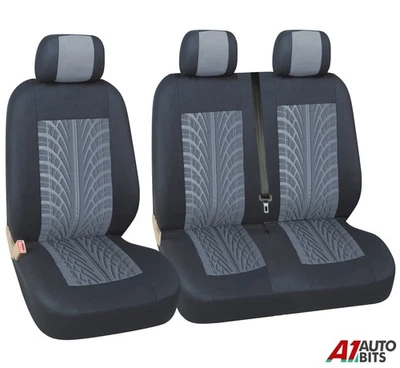 Coprisedili In Tessuto Morbido Grigio Per Furgone 2+1 Per MITSUBISHI FUSO CANTER - Immagine 1 di 4