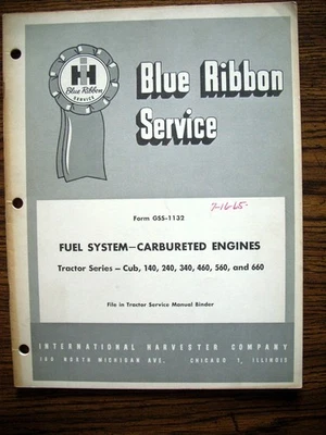 Farmall International Sistema de Combustible y Carburador Manual de Servicio Cub 140 460 560 Foto 1 de 4