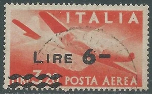 1947 ITALIA POSTA AEREA USATO SOPRASTAMPATO 6 SU 3,20 LIRE - RA2-7 - Foto 1 di 1