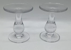 "Candelabros de pilar vintage Pomfret de 5,25"" firmado Simon Pierce vidrio soplado a mano" - Imagen 1 de 13