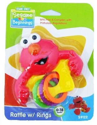 Sesame Street Beginnings Elmo Rojo Monstruo Bebé Juguete Sonajero con Anillos NUEVO Foto 1 de 4