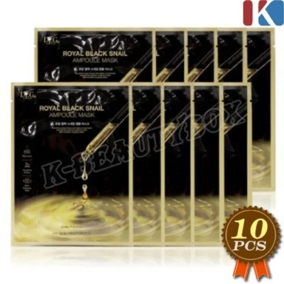 DR.G Royal Black Snail Ampoule Mask 30ml 10pcs Hypoallergenic Snail Mask Sheets - Image 1 of 4
