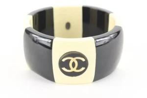 Chanel 96P CC Logo Bangle Cuff Bracelet 63ch825s - Picture 1 of 12