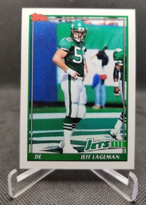 1991 Topps #470 Jeff Lageman New York Jets Football Card - Image 1 of 2