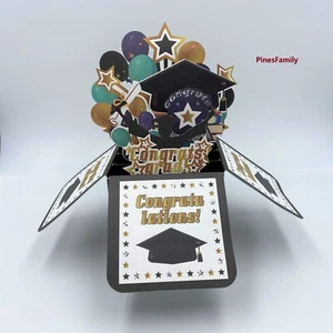 S03-Graduation Card | 3D Pop up Graduation Box Card | Surprise & Congratulations - Picture 1 of 3