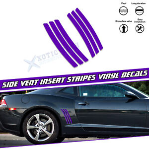 Purple KK Vinyl Door Side Lower Vent Cover Trim Decal For Chevy Camaro 2010-2015