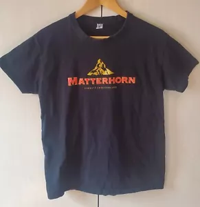 Matterhorn Zermatt Switzerland T-Shirt Size Medium Black Yellow Red Mountain - Picture 1 of 5