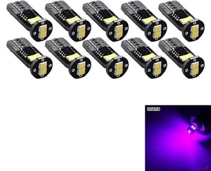 HYUGA Wedge T10 194 168 2825 W5W LED Bulbs, Super Bright 2835 6SMD Purple - Picture 1 of 7