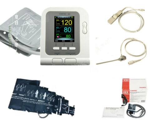 FDA CE CONTEC08A Digital Upper Arm Blood Pressure Monitor Color LCD NIBP / SpO2