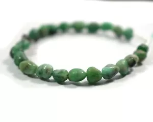 Genuine A++ Green Emerald Smooth Nugget Untreated Gemstone Craft Making Beads 6" - Picture 1 of 6