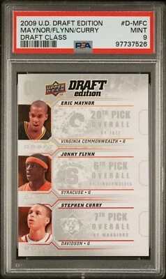 2009 U.D. 🏀Draft Ed. #D-MFC Steph Curry RC🔥🐐/J Flynn/E Maynor  PSA 9 MINT💥📈 - Image 1 of 2