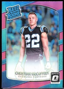 2017 Donruss Optic #168 Christian McCaffrey Pink Holo Prizm Rated Rookie RC 49er