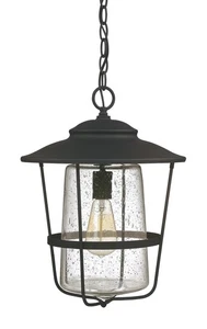 Capital Lighting 9604 Black Creekside Single Light 13"W Outdoor Pendant - Picture 1 of 4