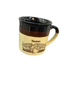 HARDEES - RISE AND SHINE Vtg 1989 & 1984 Brown Tab Coffee Cup Mug Multiples - Picture 1 of 4
