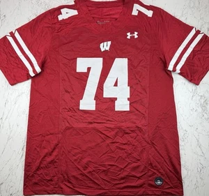 Under Armour Wisconsin Badgers “Brooks” #74 Football Jersey Men’s XL Custom - Picture 1 of 6
