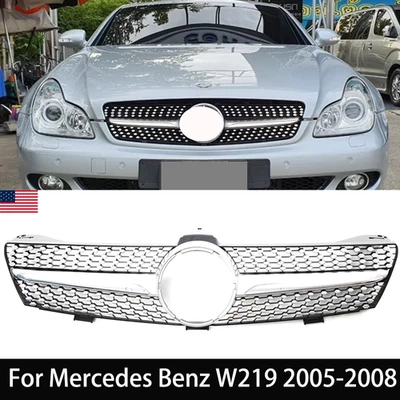 Front Grille Grill For Mercedes Benz W219 CLS350 CLS500 CLS63 2005-2008 Silver Foto 1 de 4