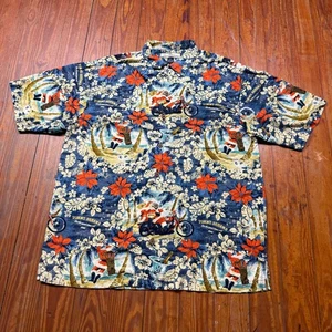 Tommy Bahama Hemd Herren Größe Small Weihnachtsmann Knopfleiste Blumenmuster Seide - Bild 1 von 8