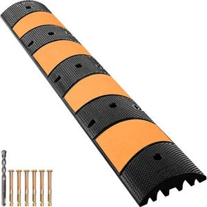 Modular Rubber Speed Bump Driveway Cable Protector Ramp 6FT with 2 Channel - Picture 1 of 12