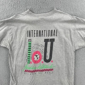 Vintage International IOU L Gray Shirt 1989 Fashion Network All Over The World - Picture 1 of 20