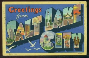 Großer Brief GRÜSSE Salt Lake City UTAH Postkarte - Bild 1 von 1