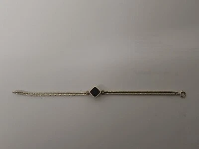 Damenarmband mit einem Onyx besetzt 0,5 cm/19 cm 13 gr. 835er Silber - Bild 1 von 4