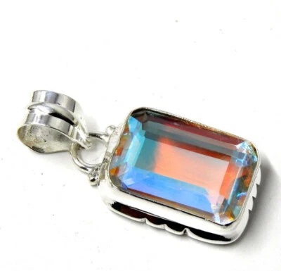 Feiner Feuer-Topas Edelstein 925 Sterling Silber Handgemachter Anhänger S-44 - Bild 1 von 4