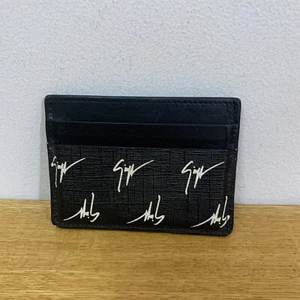 Giuseppe Zanotti signature black leather logo card holder VGC - Picture 1 of 13