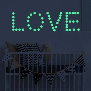 Decals Luminous stickers Glow in the dark Fluorescent Round Dot Bedroom - Picture 1 of 12