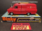 1976- 78 Dinky Toys 271 FORD TRANSIT FIRE APPLIANCE 2x osie - Uszkodzona pokrywa pudełka