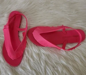 Melissa Salinas Harmonic Jelly Fringe Sandals Flip Flops Pink Size 7 US - Picture 1 of 9