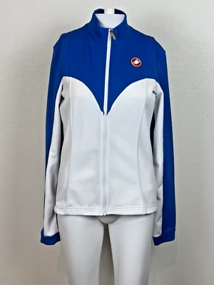 Castelli Womens Jacket Large Cycling Long Sleeve Blue/White Full Zip Pockets EUC - Image 1 of 4