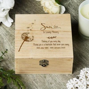 Personalised Son In Loving Memory Remembrance Keepsake Box SHB-164 - Picture 1 of 3
