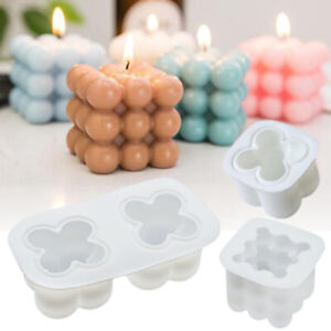Silicone 3D Cube Candle Moulds Soap Wax Plaster DIY Handmade Mold Making Tools