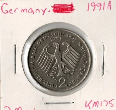 Moneda Alemania 2 marcos 1991 A KM175 Foto 1 de 2