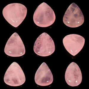 SUPERB NATURAL TRANSLUCENT PINK ROSE QUARTZ PEAR CABOCHON GEMSTONE CB- - Picture 1 of 10