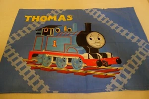 Thomas the Train Pillowcase Double Sided Railroad Tracks Blue - Picture 1 of 2