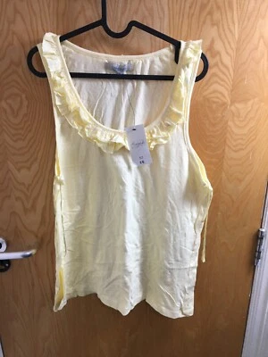 Peacocks size 18 yellow cotton summer sleeveless blouse new with tags - Image 1 of 4