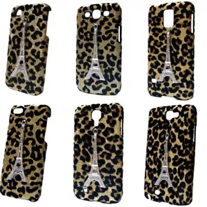 For Phones 3D Bling Luxury Leopard Diamond Rhinestone Tower Back Hard Cover - Picture 1 of 8