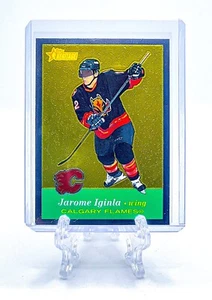 JAROME IGINLA 2001 Topps Heritage #40 RETRO-FRACTOR /558 PARALLEL FLAMES HOF - Picture 1 of 2