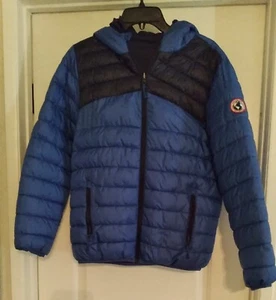 Rokka Rolla Boys Blue Reversable Light Puffer Kids Size 14/16 Packable Vacation - Picture 1 of 5