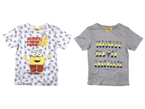 Boys Official Minions Despicable Me 2 Pack Of T-Shirts Children's Kids Ages 3  4 - Picture 1 of 1