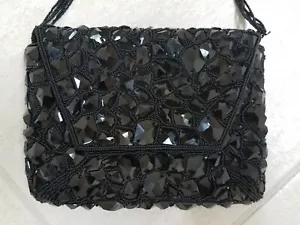 NWT Bebe Wristlet/Clutch Black Jewels/Beads - Picture 1 of 12