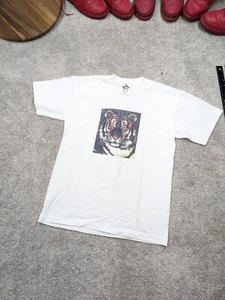 Vintage Tiger Shirt Youth Kids Large White MaxWear Printpaks NOS Deadstock - Picture 1 of 7