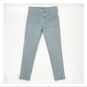Umgee helle Waschung Chambray Denim flache Vorderseite Hose Größe Large - Bild 1 von 7
