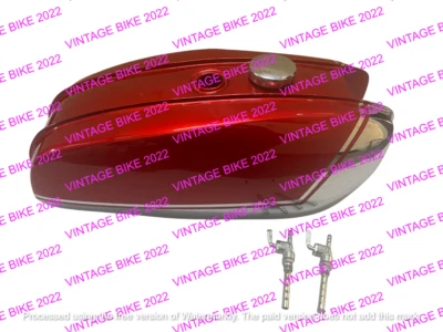 BSA A65 Thunderbolt Lightning Cherry & Chrome Petrol Tank 1970 + Cap Tap/FIT FOR Foto 1 de 4