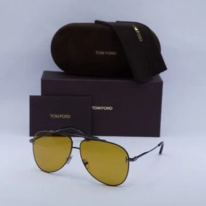 TOM FORD FT1018 08E Shiny Gunmetal/Havana/Amber 60-11-145 Sunglasses New Auth... - Picture 1 of 6